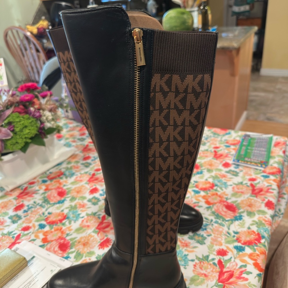 Michael Kors Black and Brown Knee-High Boots - Picture 2 of 4